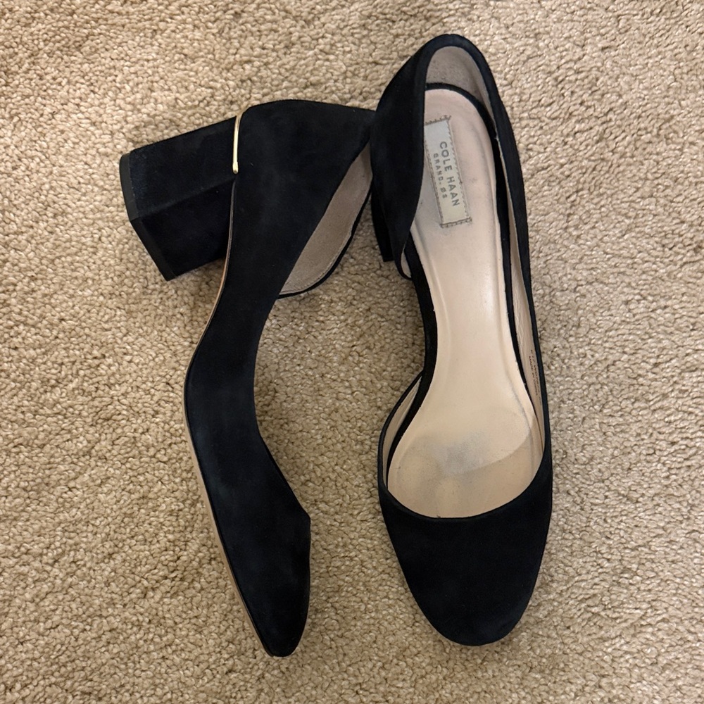 Cole Haan Women's Black Suede Block Heels